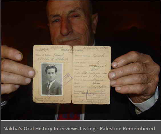 Nakba oral history interviews
