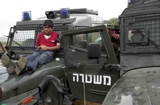 Palestinian child used as human shield by Israeli soldiers in Palestine
