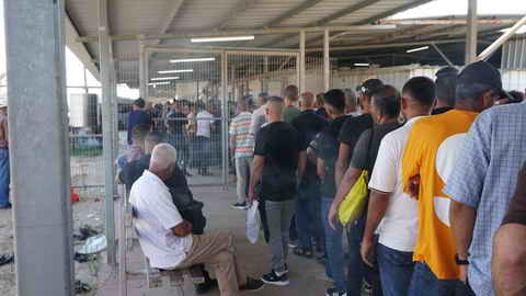 Palestinian labour in line at Crossings